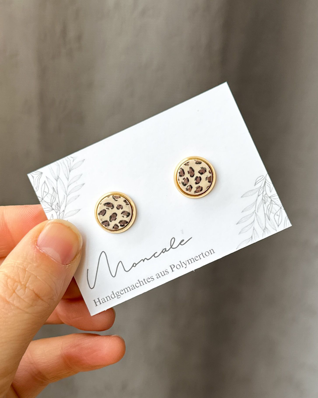 Beige Leo - Circles Ohrstecker