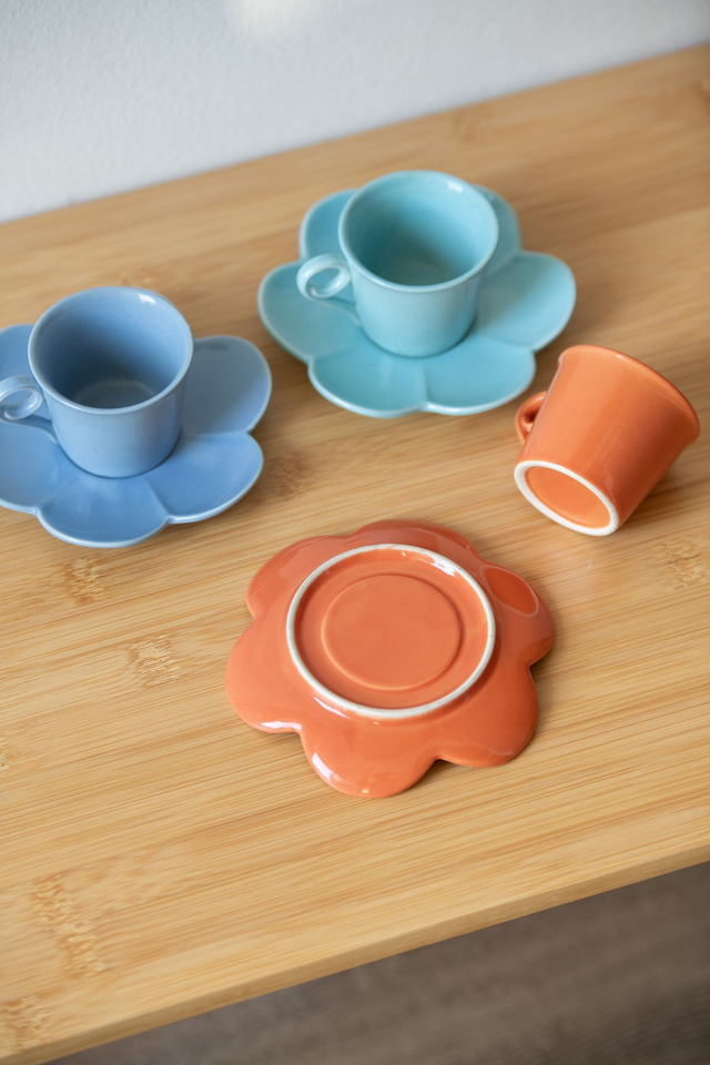 Lot de 3 tasses et sous tasses fleurs 🌼
