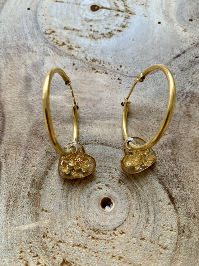 Boucles d&#039;oreilles créoles coeur