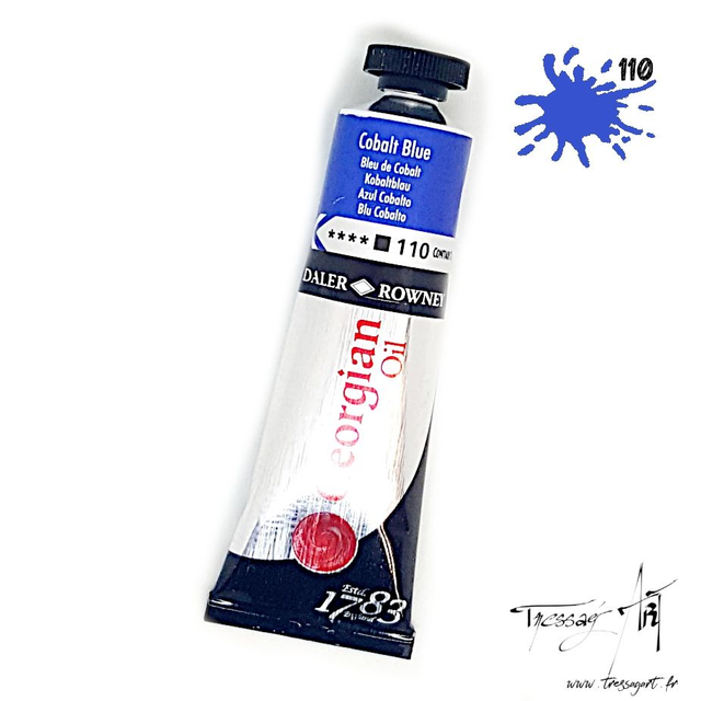 DALER ROWNEY - PEINTURE A L'HUILE GEORGIAN 38mL - BLEU DE COBALT 110 - CA133110