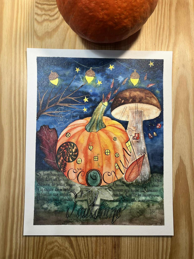 Print Cocooning d'automne SANS ajout gouttes de rosée toile d'araignée 