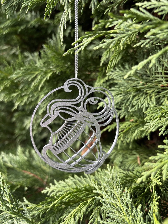 Boule de Noel Verseau Argent