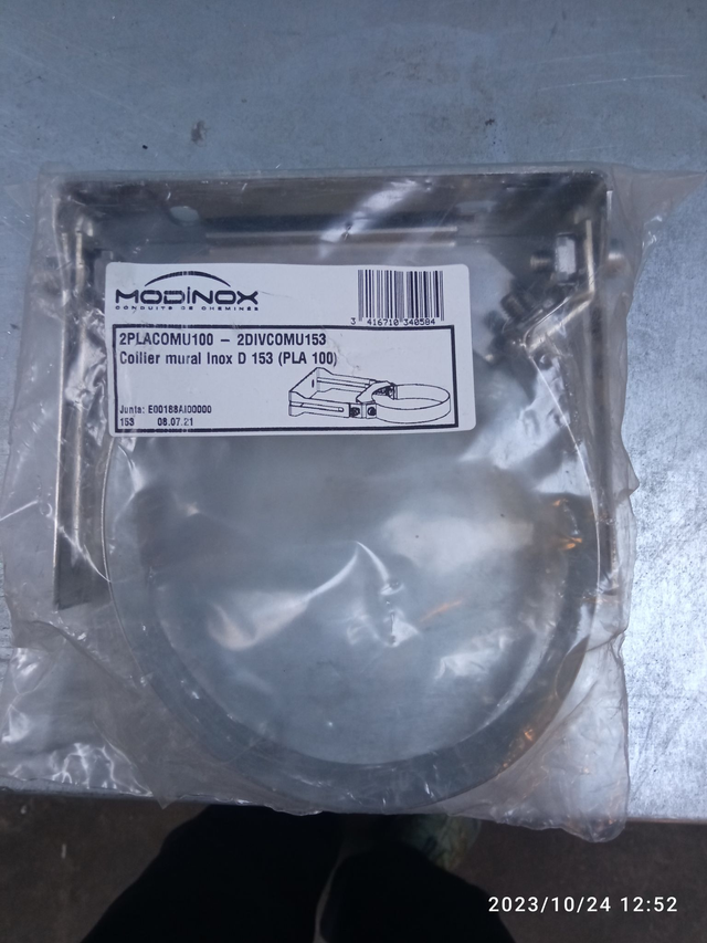 PLA - collier mural réglage PLA100 INOX - 2DIVCOMU153 