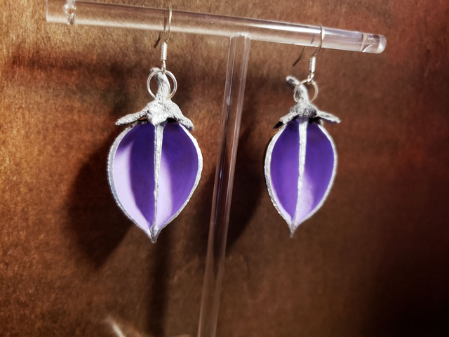 Ohrringe Blauglockenbaum lila/rot