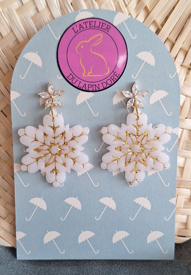 Boucles d'oreilles Flocon de neige