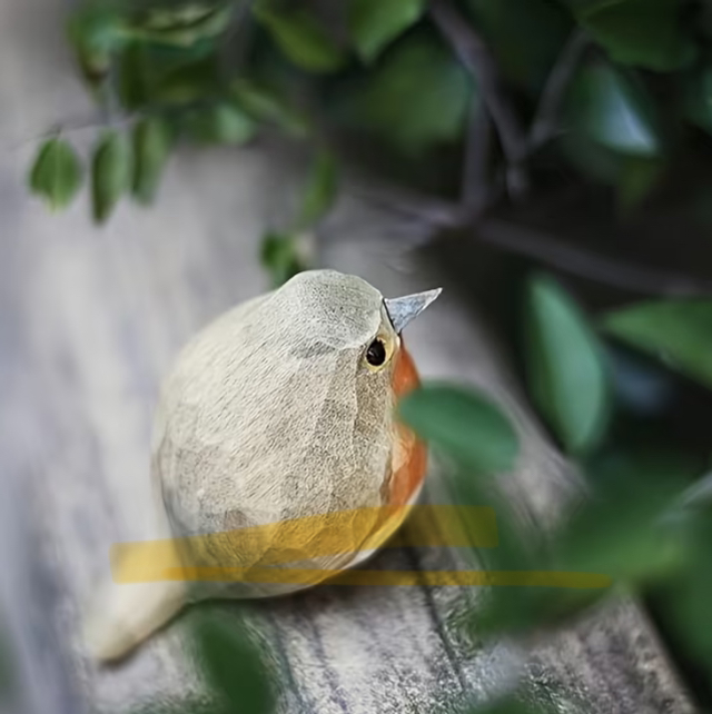 Hand Carved Wooden Robin