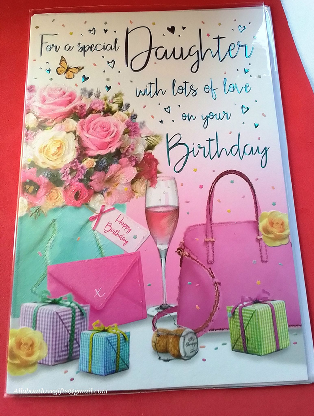Daughter Birthday Card Stunning Designed Foil Writing 