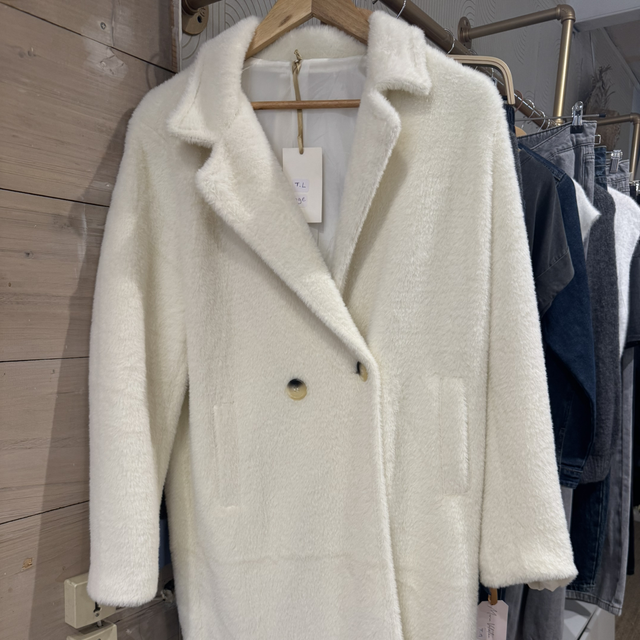 Manteau fourrure beige 
