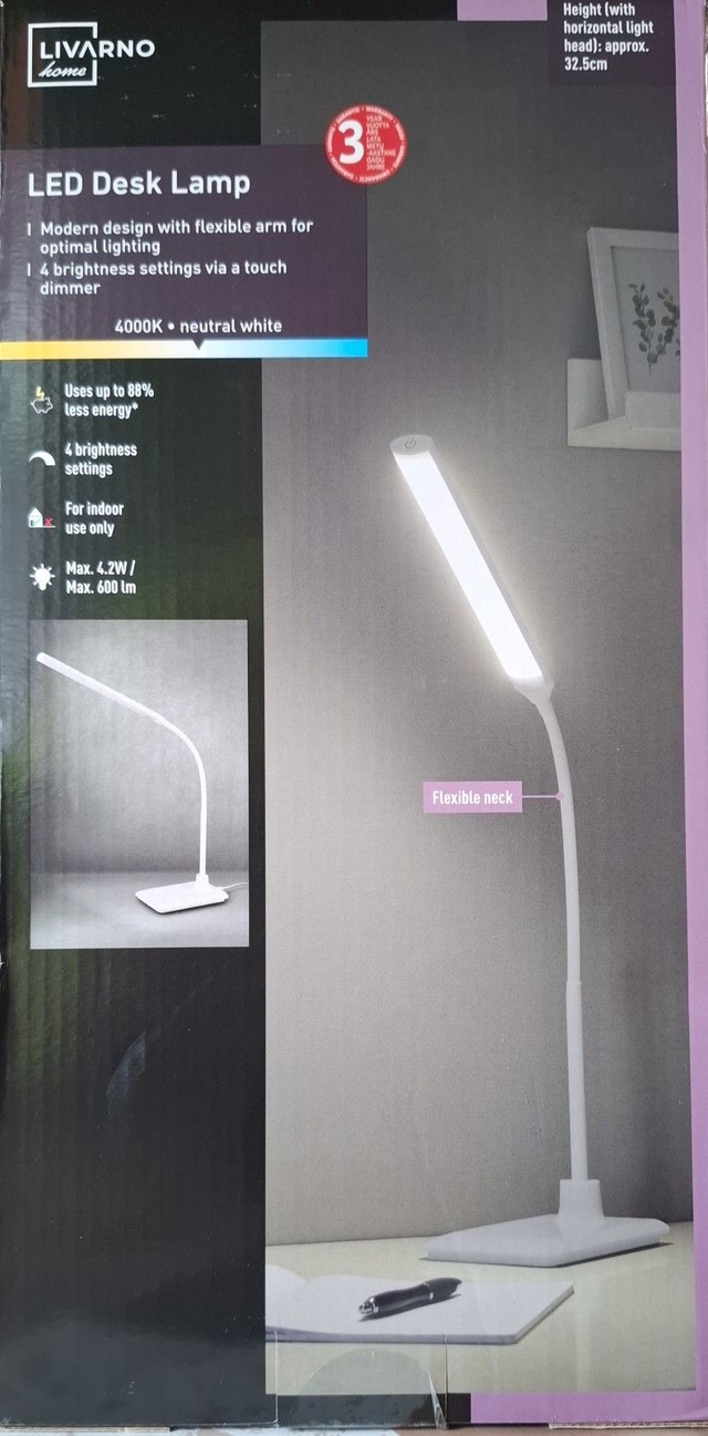 LED Skrivbordslampa  Touch Vit