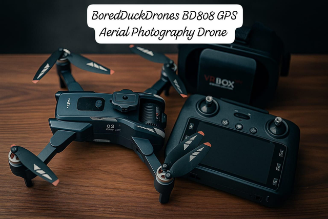 BD808 Brushless GPS Aerial Photography Drone with 3.5 integrated remote control and screen, spares, battery, charger and FPV goggles