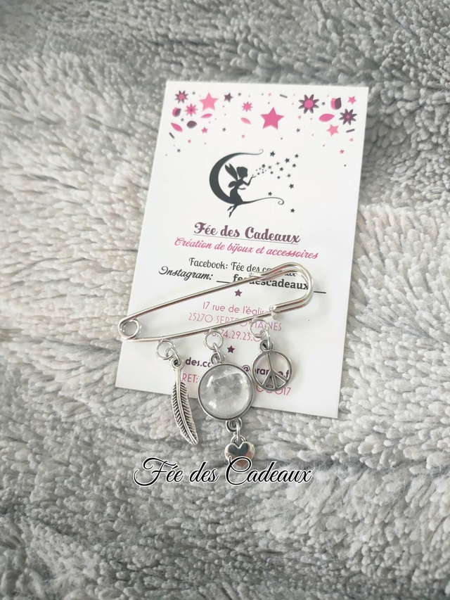 Broche Cristal de Roche 