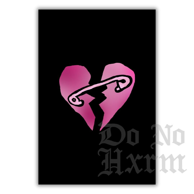 Safety Pin Heart Art Print (6x4)