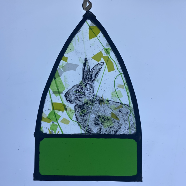 Hare Stained Glass Small Arch 