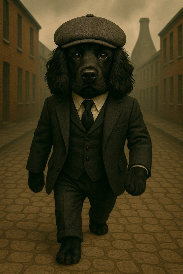 Black Cocker Spaniel Framed Canvas Peaky Pooch