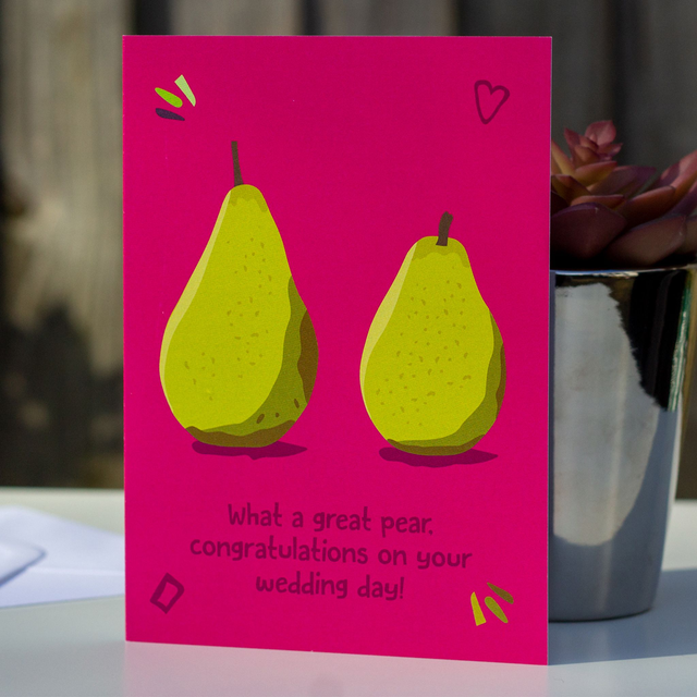 What A Great Pear Wedding Card