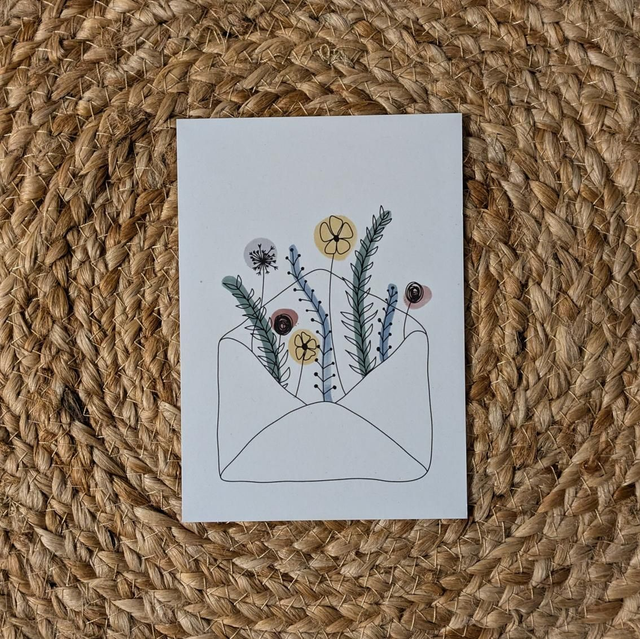Postkarte "Blumenumschlag" gedruckt