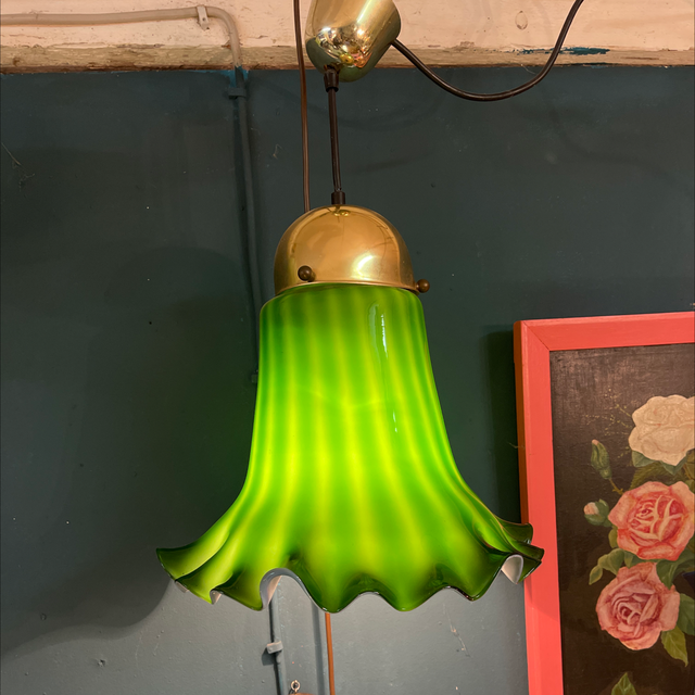 Deckenleuchte Glas Blume Überfang 1960er Jahre