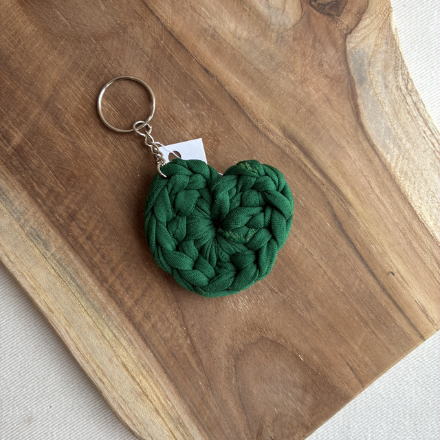 Porte clé cœur vert 