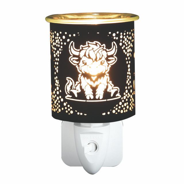 Black and Gold Silhouette Highland Cow - Aroma Plug-in Wax Melter 
