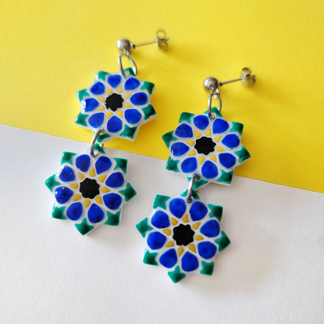 Pendientes Azulejo Árabe Andalusí doble
