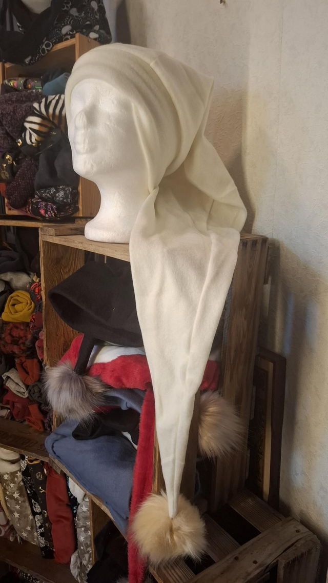 XXXL Zipfelmütze weiß, ca 1m lang