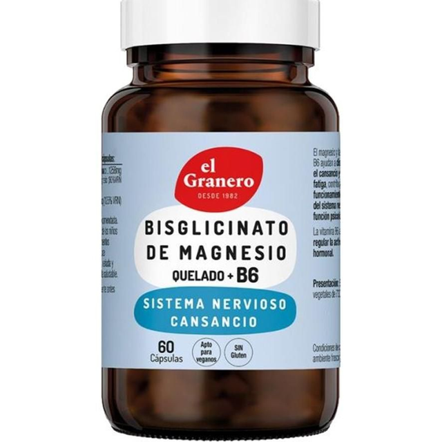 Bisglicinato de Magnesio y B6 730Mg 60caps El Granero Integral