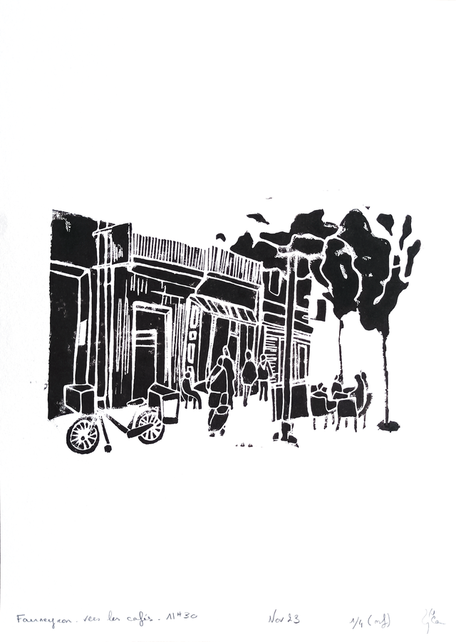 Fourneyron. Vers les cafés 11h30 A4