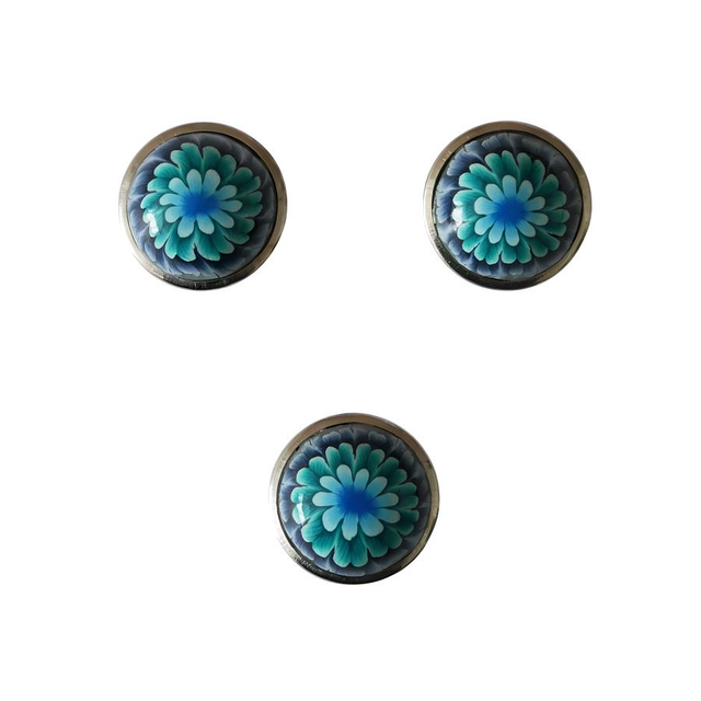 Bouton pression dahlia bleu