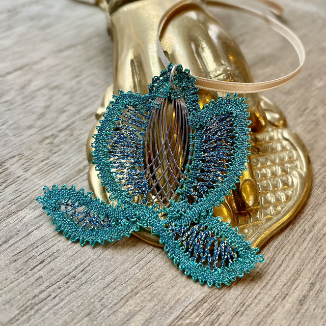 Pendentif Nénuphar - turquoise 