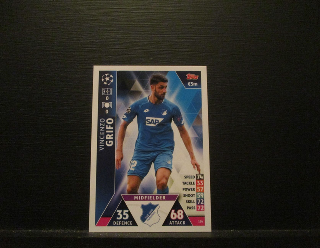 Vincenzo Grifo - UEFA Champions League Match Attax 2018/19 Original Trading Card #116