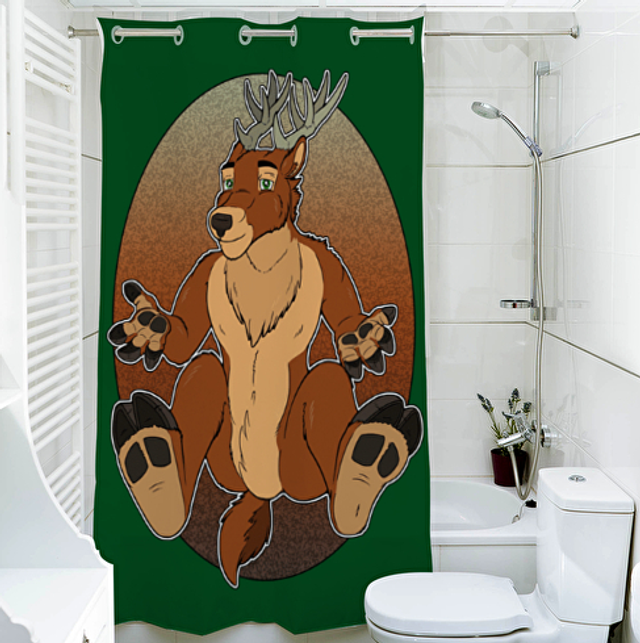 Hirsch Duschvorhang 140cm x 200cm