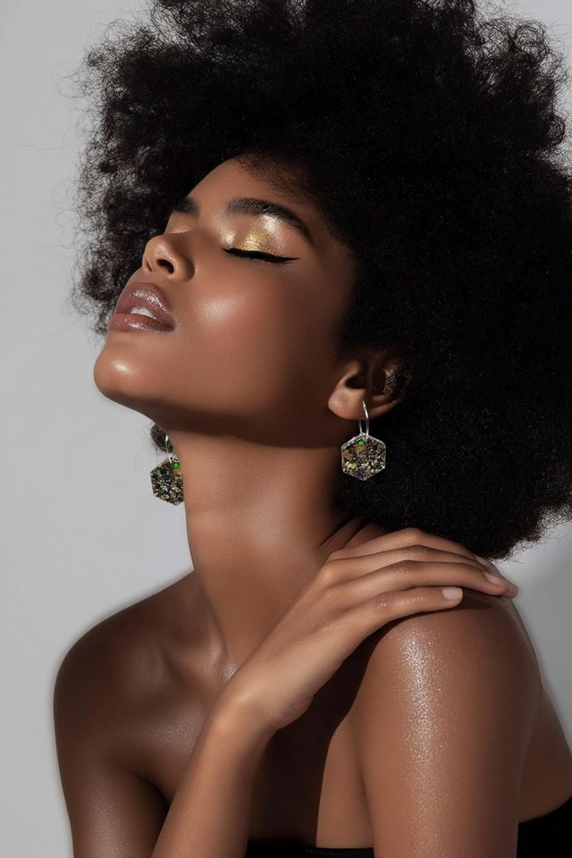 Boucle octogone -Collection Champagne nocturne 