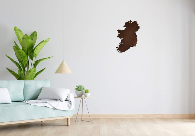 A12 – Carte d'Irlande en métal finition rouille ou peinture noir mat