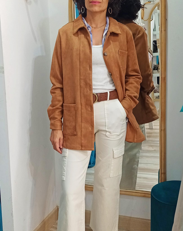 Chaqueta gamuza camel talla S