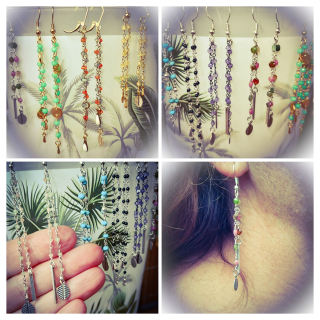 boucle tombante pierre naturelle