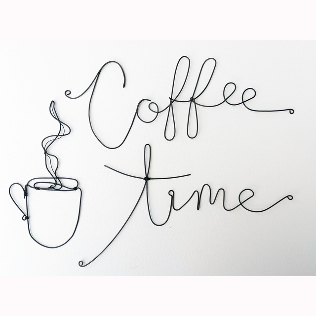 Coffee Time - art mural en fil de fer