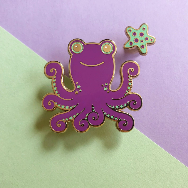 Octopals pins · Frogtopus · Purple