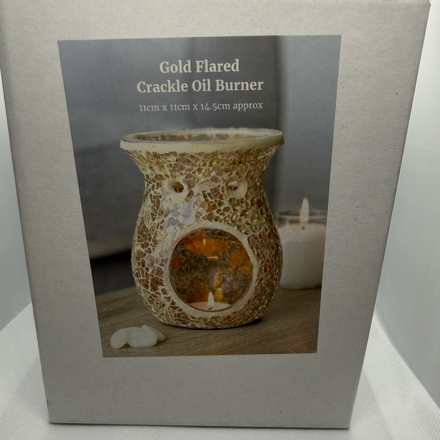 Gold Crackle Tea Light Burner