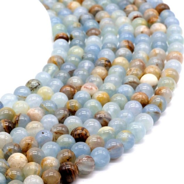 "Calcite bleue" - fil de perles