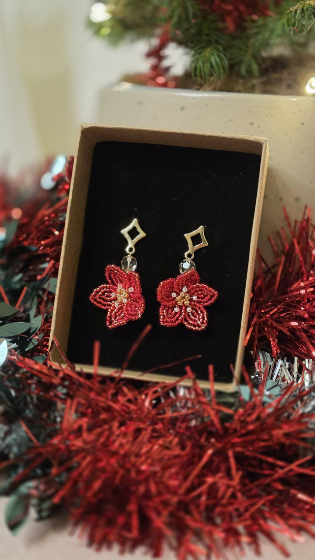Boucles d'oreilles fleuries - Christmas Wish