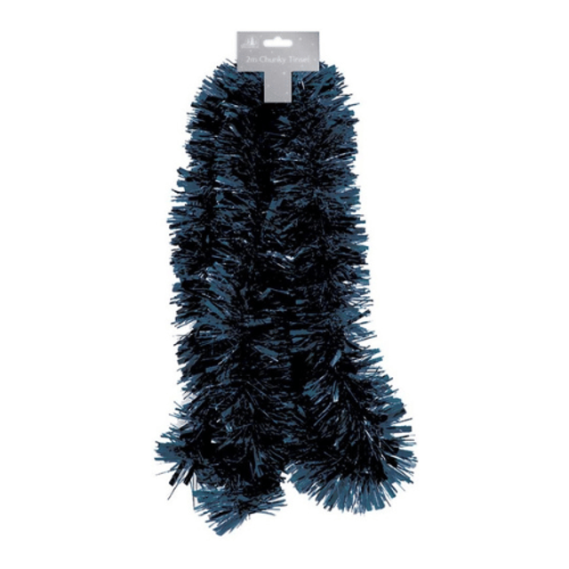 2 Meter Chunky Christmas Tinsel Navy Blue £1.99