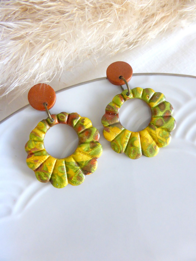 Boucles d'oreilles couronnes - Feuille de lumière