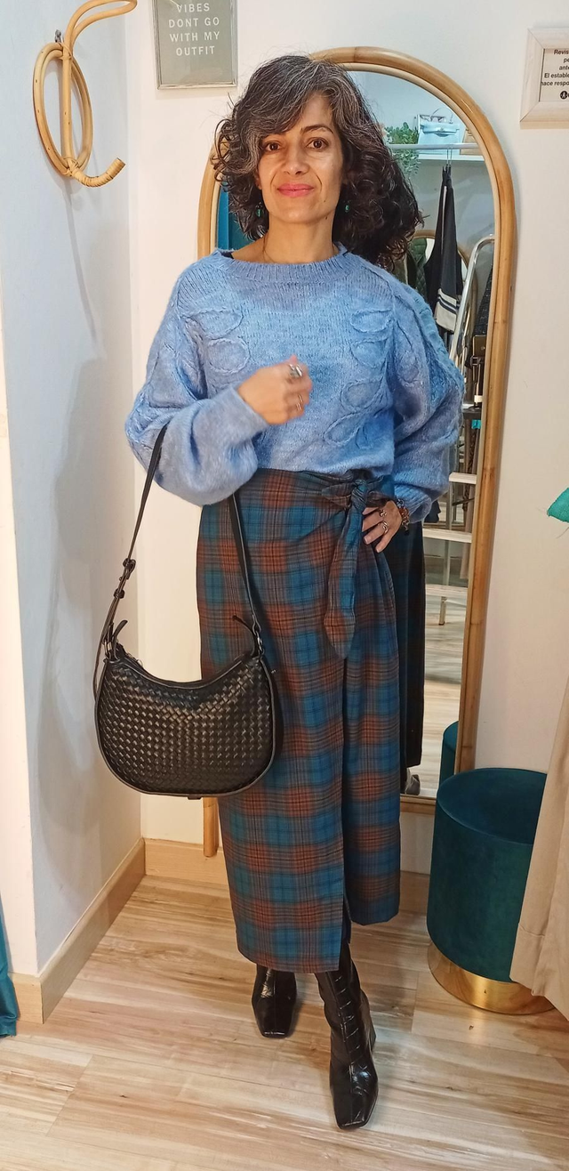 Falda cuadros tipo pareo