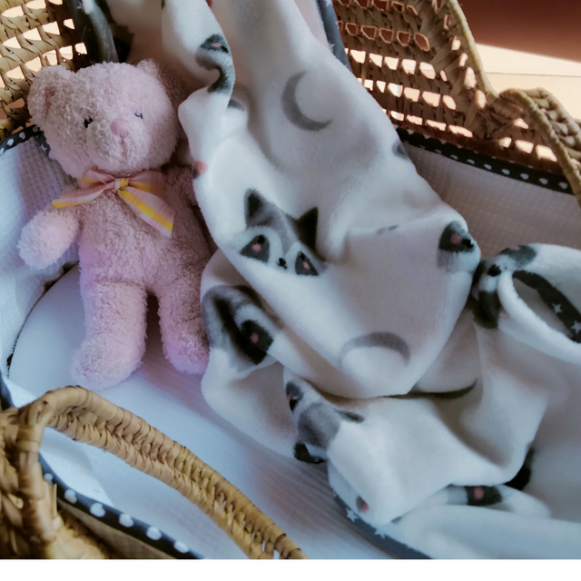 Couverture doudou raton laveur