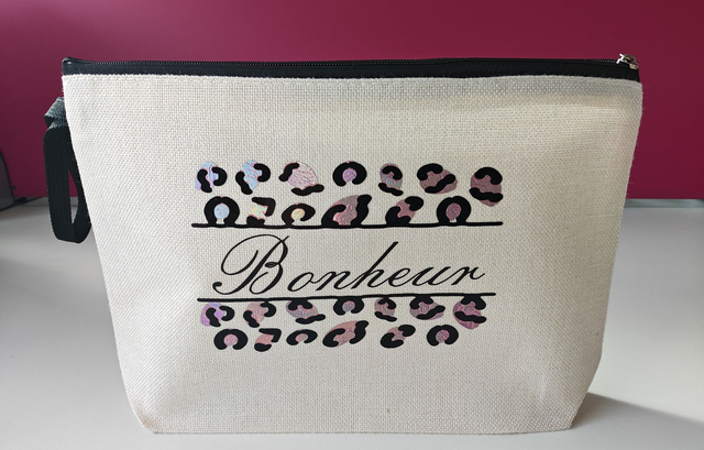 Pochette personnaliser Léopard  "Bonheur"