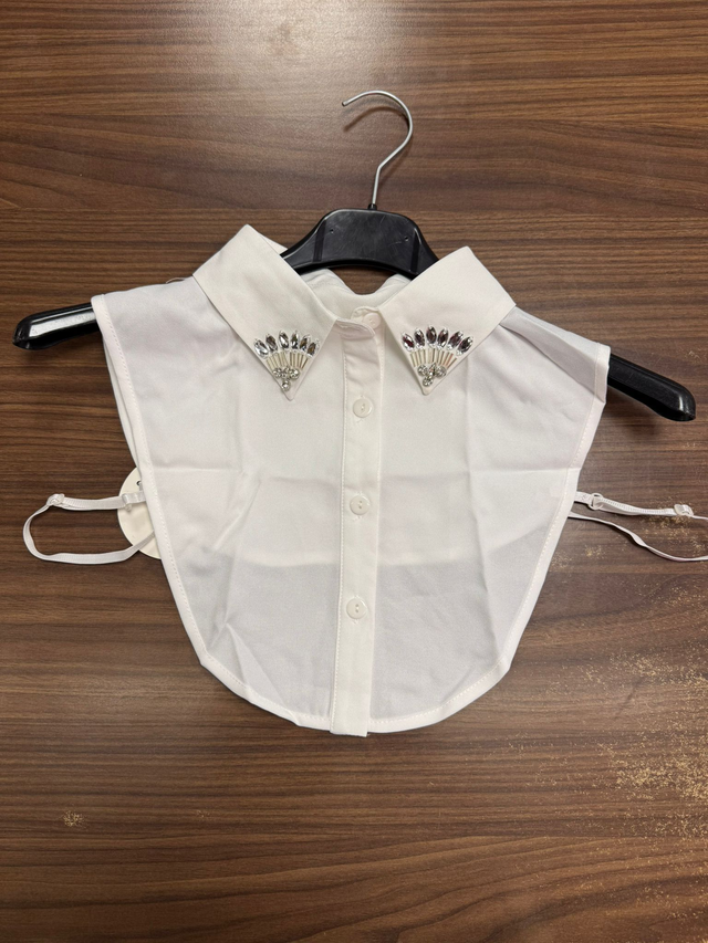 Kraagje - Wit met strass