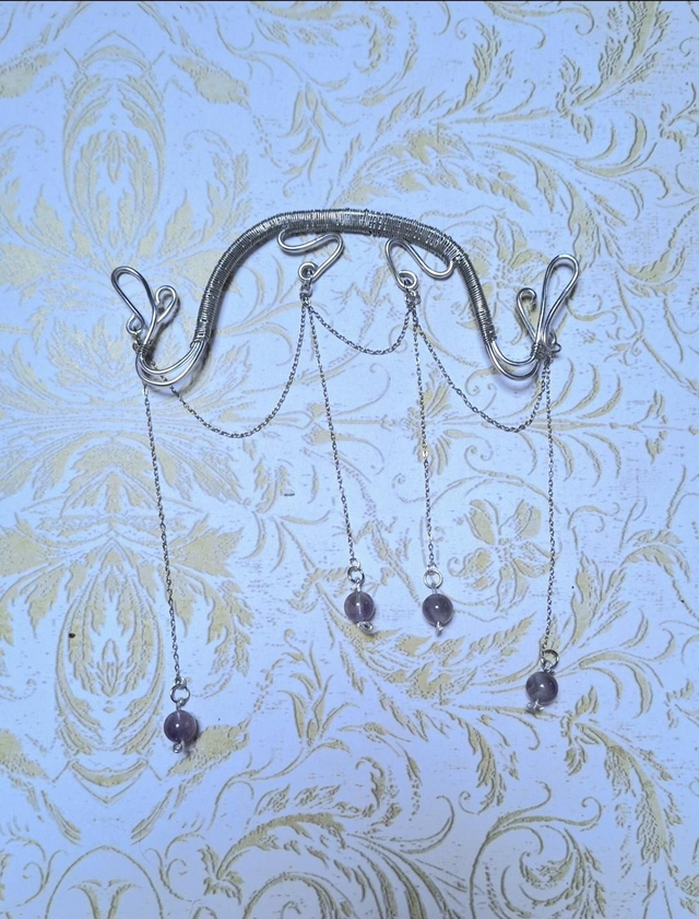 Diana's bow OOAK necklace with amethyst