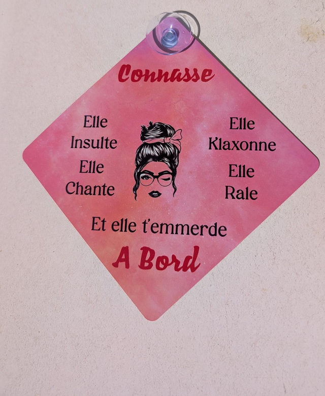 Plaque connasse a  bord 