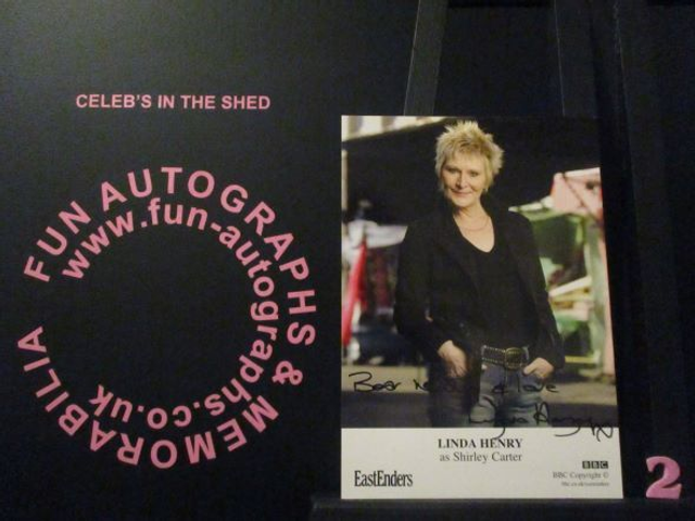 Linda Henry (Shirley Carter) Authentic Autographed EastEnders 6x4 Cast Card (2)