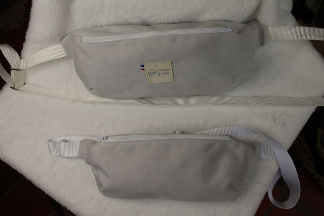 Sac banane gris clair